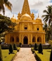  金色古建筑与园林景观3448#竖屏 	 