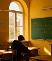  教室中学生独自伏案学习859#竖屏 	 