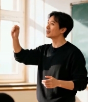  教师在教室授课场景4064#竖屏 	 