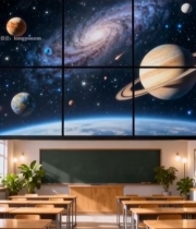  教室星空宇宙主题背景素材5481#竖屏 	 
