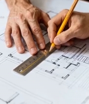  建筑师手绘建筑图纸素材187#竖屏 	 