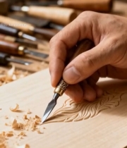  匠人手工木雕特写233#竖屏 	 