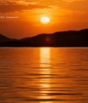  湖面日落美景413#竖屏 	 