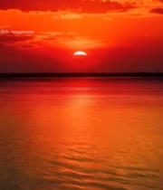  湖面日落天空云彩景象5352#竖屏 	 