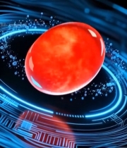  红色球体科技背景画面449#竖屏 	 