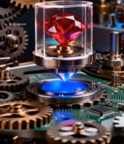  红宝石置于机械与电路板之上7318#竖屏 	 