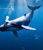  海洋中鲸鱼遨游画面3280#竖屏 	 