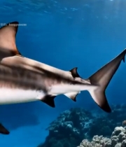  海洋鲨鱼与鱼群珊瑚景观6338#竖屏 	 