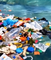  海洋表面漂浮的塑料垃圾(1)2306#竖屏 	 