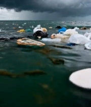  海洋漂浮塑料垃圾7029#竖屏 	 