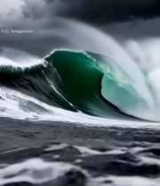  海洋巨浪实拍素材4637#竖屏 	 