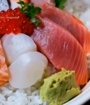  海鲜寿司饭特写素材6435#竖屏 	 