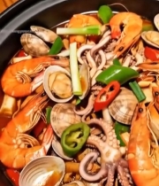  海鲜煲特写3221#竖屏 	 