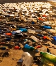  海滩上的塑料垃圾(1)5009#竖屏 	 