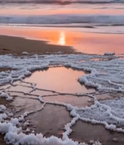  海滩日落海浪全景3952#竖屏 	 