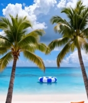  海滩度假风光3153#竖屏 	 