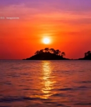  海上日落自然风光素材(2)4048#竖屏 	 