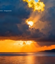  海上日落天空云霞美景7563#竖屏 	 