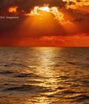  海上日落时分的壮丽景观2398#竖屏 	 