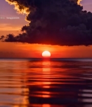  海上日落大云朵景观5467#竖屏 	 