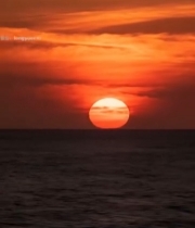  海上日落全景4664#竖屏 	 