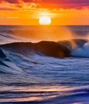  海上日落海浪景观(6)6303#竖屏 	 