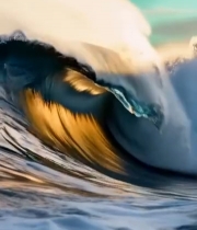  海上翻滚的壮观海浪2545#竖屏 	 