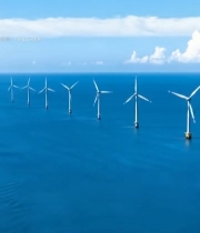  海上风力发电机组航拍素材(1)4233#竖屏 	 