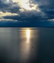  海面夕阳天空景象3458#竖屏 	 