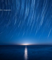  海面星空星轨延时素材2609#竖屏 	 