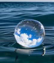  海面上的透明球体6253#竖屏 	 