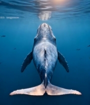  海底鲸鱼游动画面385#竖屏 	 