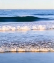  海浪拍打沙滩自然景观4996#竖屏 	 