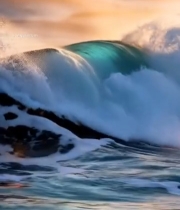  海浪翻涌自然风景素材1175#竖屏 	 