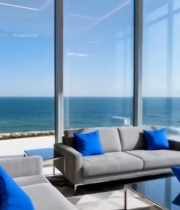  海景房现代客厅室内场景2710#竖屏 	 