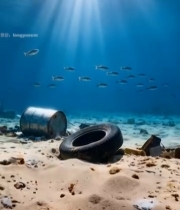  海底垃圾堆积场景2775#竖屏 	 