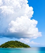  海岛自然风光蓝天白云景色6117#竖屏 	 