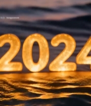  海边数字新年素材6398#竖屏 	 