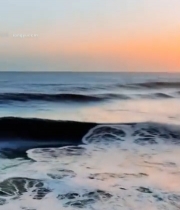  海边日落自然风光素材3765#竖屏 	 