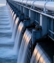  海边水坝与灯塔风景2657#竖屏 	 