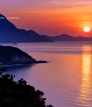  海边日落自然景观224#竖屏 	 