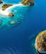  海岛海洋空中俯瞰全景(1)7597#竖屏 	 