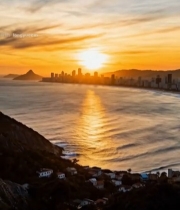  海滨城市日落全景(4)6057#竖屏 	 