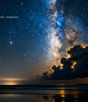  海边夜空银河星空美景7892#竖屏 	 