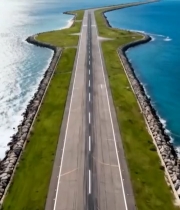  海边延伸至城市的公路航拍820#竖屏 	 