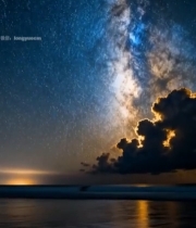  海边星空夜景5387#竖屏 	 