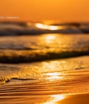  海边夕阳下的海浪景观(2)6767#竖屏 	 