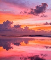  海边晚霞天空倒影素材1162#竖屏 	 