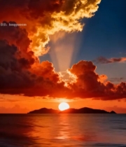  海边日落自然风光(2)3238#竖屏 	 