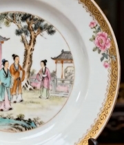  古风人物瓷盘特写2634#竖屏 	 